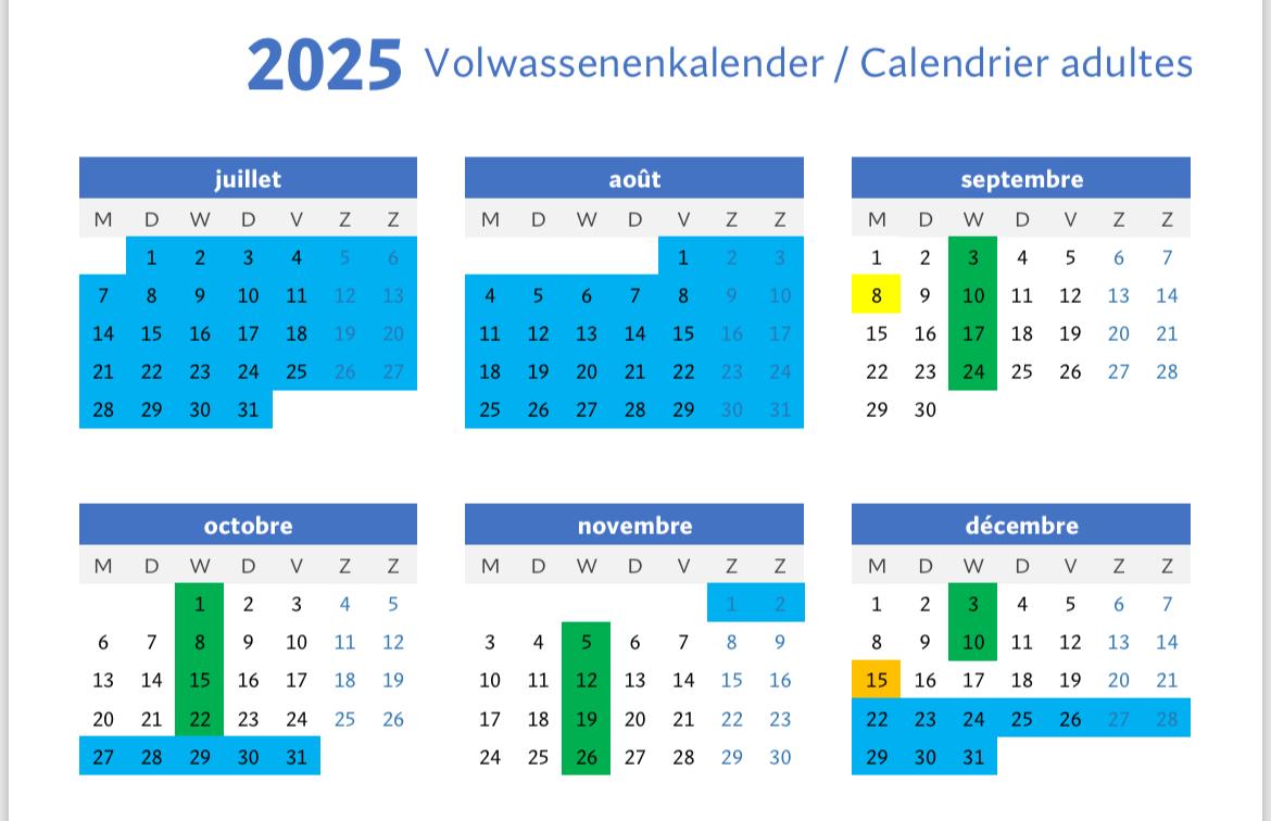 Volwassenkalender 2025